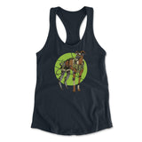 Cyber Greyhound Dog Womens Racerback Tank in Midnight Navy color