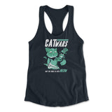 Cat Wars - May The Force Be With Meow Womens Racerback Tank in Midnight Navy color
