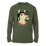 Kendrick Llama Men/Unisex Drop Shoulder Sweatshirt in Military Green color