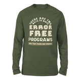 How Many Ways To Write Error Free Programs Men/Unisex Drop Shoulder Sweatshirt in Military Green color