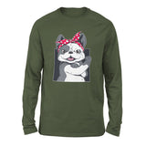 French Bulldog Men/Unisex Drop Shoulder Sweatshirt in Military Green color