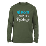 Alexa, Skip To Friday Men/Unisex Drop Shoulder Sweatshirt in Military Green color