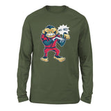 Dancing Monkey Jackson Men/Unisex Drop Shoulder Sweatshirt in Military Green color