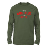 I Do Marathons On Netflix Men/Unisex Drop Shoulder Sweatshirt in Military Green color