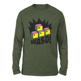 WASD Keyboard For Gamers Men/Unisex Drop Shoulder Sweatshirt in Military Green color