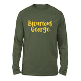 Bicurious George Men/Unisex Drop Shoulder Sweatshirt in Military Green color