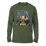 Cat Wars - May The Cat Mint Be With You Men/Unisex Drop Shoulder Sweatshirt in Military Green color