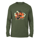 Baked Pumpkin Men/Unisex Drop Shoulder Sweatshirt in Military Green color
