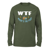 WTF - Where's The Food Men/Unisex Drop Shoulder Sweatshirt in Military Green color
