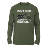 I Don't Snore, I Dream I'm A Motorcycle Men/Unisex Drop Shoulder Sweatshirt in Military Green color