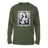 Gothic Monalisa Men/Unisex Drop Shoulder Sweatshirt in Military Green color