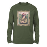 Monalisa Helmet Men/Unisex Drop Shoulder Sweatshirt in Military Green color