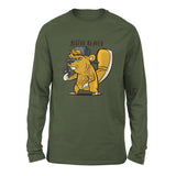 Justin Beaver Men/Unisex Drop Shoulder Sweatshirt in Military Green color