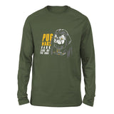 Darth Pug Men/Unisex Drop Shoulder Sweatshirt in Military Green color