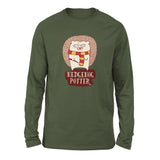 Hedge Hog Potter Men/Unisex Drop Shoulder Sweatshirt in Military Green color