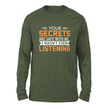 Your Secrets Are Safe With Me Men/Unisex Drop Shoulder Sweatshirt in Military Green color