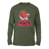 Roast Malone Men/Unisex Drop Shoulder Sweatshirt in Military Green color