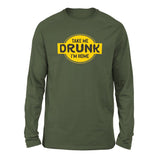 Take Me Drunk, I'm Home Men/Unisex Drop Shoulder Sweatshirt in Military Green color
