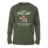 Who's Fica, Why Is He Getting All My Money Men/Unisex Drop Shoulder Sweatshirt in Military Green color