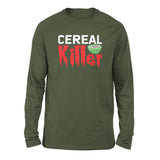 Cereal Killer Men/Unisex Drop Shoulder Sweatshirt in Military Green color