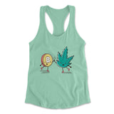 420 Bitcoin Womens Racerback Tank in Mint color