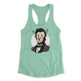 Lincoln Llama Womens Racerback Tank in Mint color