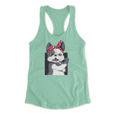 French Bulldog Womens Racerback Tank in Mint color