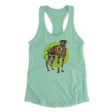 Cyber Greyhound Dog Womens Racerback Tank in Mint color