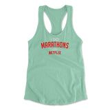 I Do Marathons On Netflix Womens Racerback Tank in Mint color