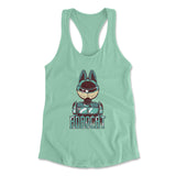 Robocat Womens Racerback Tank in Mint color