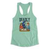 Deadly Games Womens Racerback Tank in Mint color