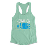 Heimlich Manure Womens Racerback Tank in Mint color