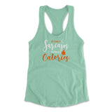 If Only Sarcasm Burned Calories Womens Racerback Tank in Mint color
