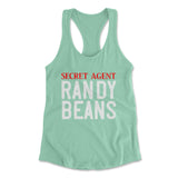 Secret Agent Randy Beans Womens Racerback Tank in Mint color