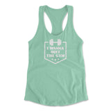 I Wanna Quit The Gym Womens Racerback Tank in Mint color