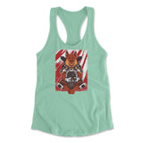 German Shepard Gamer Dog Womens Racerback Tank in Mint color