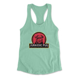 Jurassic Pug Womens Racerback Tank in Mint color
