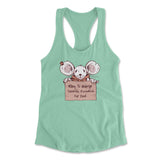 Willing To Undergo Scientific Research For Food Womens Racerback Tank in Mint color