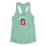 Stanford Law, Just Kidding Womens Racerback Tank in Mint color