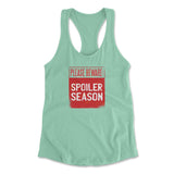 Spoiler Alert Womens Racerback Tank in Mint color