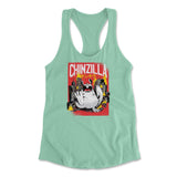 Chinzilla Monster Womens Racerback Tank in Mint color
