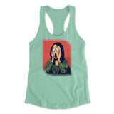 Scream Painting Monalisa Womens Racerback Tank in Mint color