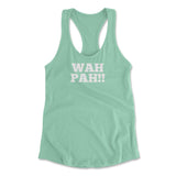 Wah Pah!! Womens Racerback Tank in Mint color