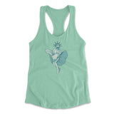 Statue Of Liberty Marilyn Monroe Womens Racerback Tank in Mint color