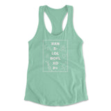Scientific Verbal Expression Womens Racerback Tank in Mint color