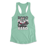 Robo Head Womens Racerback Tank in Mint color