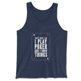 Play Poker Men/Unisex Tank in Navy color