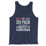 I Love My Six Pack So Much, I Protect It With A Layer Of Fat Men/Unisex Tank in Navy color