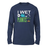 I Wet My Plants Men/Unisex Drop Shoulder Sweatshirt in Navy color