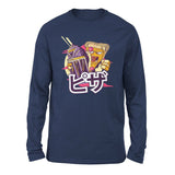 Pizza Kong Men/Unisex Drop Shoulder Sweatshirt in Navy color